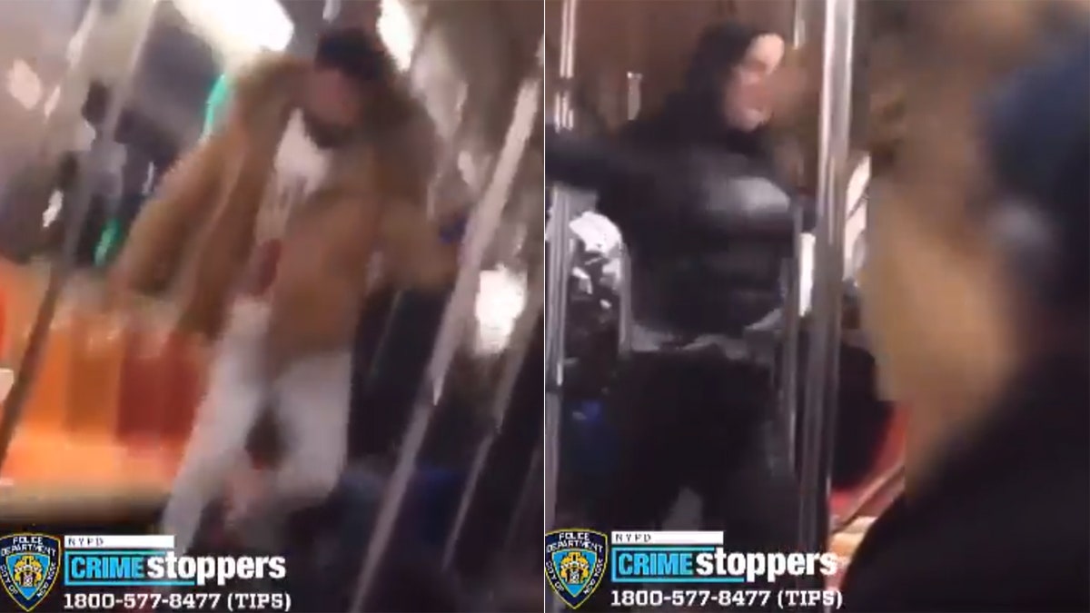 Investigators are looking to identify the two people involved in a New Year's Day subway brawl on a subway train in New York City.