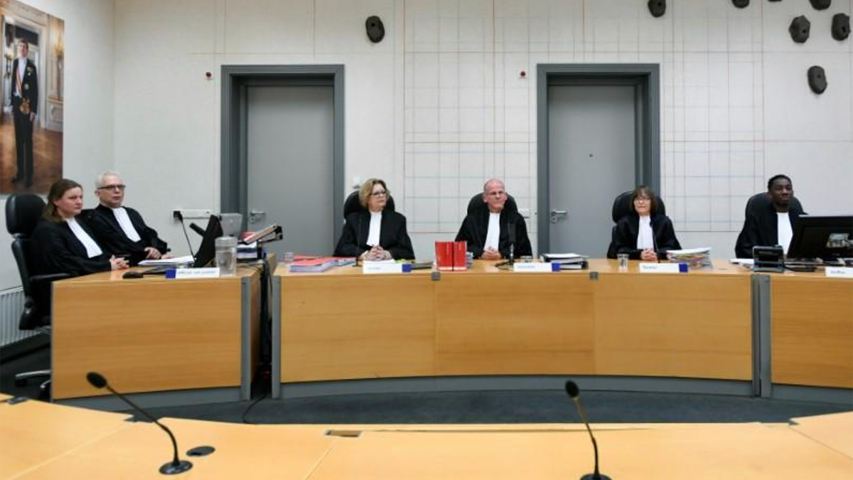 Judges sit in the Assen, Netherlands courtroom before a first procedural hearing of a man accused of keeping his family in seclusion for nine years in an isolated farmhouse.