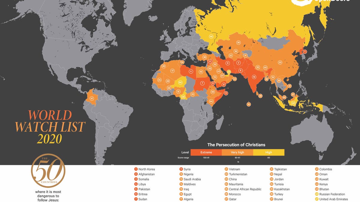 Watchdog organization Open Doors USA released its annual "World Watch List" on Christian persecution, which is largely concentrated in Africa, the Middle East and Asia.