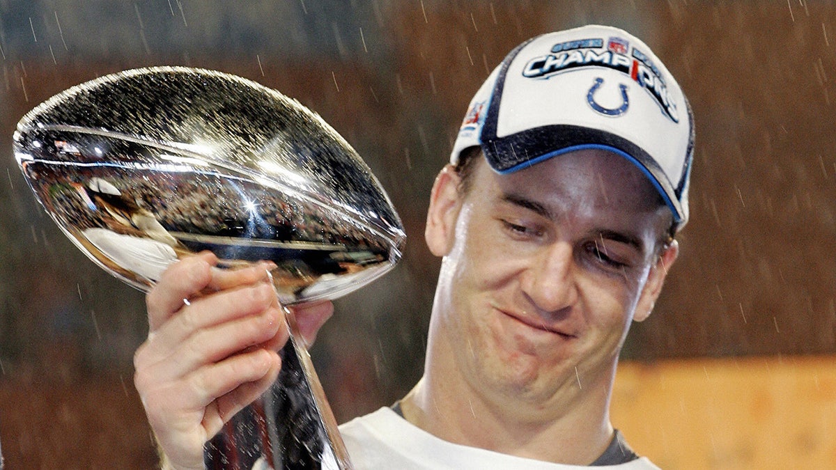 Peyton Manning won his first tile at Super Bowl XLI (JEFF HAYNES/AFP via Getty Images)