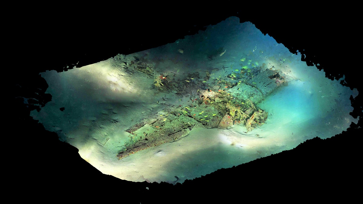 Image of the crashed off Hawaii created from high-resolution video data from a remotely operated vehicle from RV Petrel.