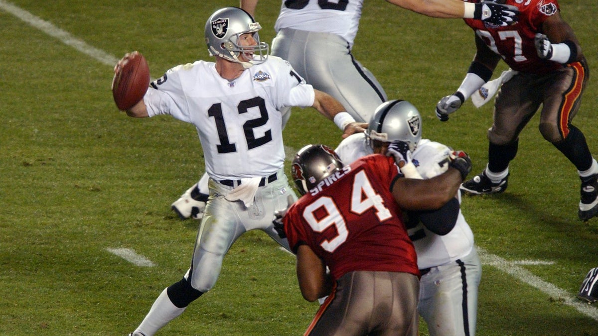 Rich Gannon had a tough time against the Tampa Bay Buccaneers. (Photo by Sporting News via Getty Images via Getty Images)