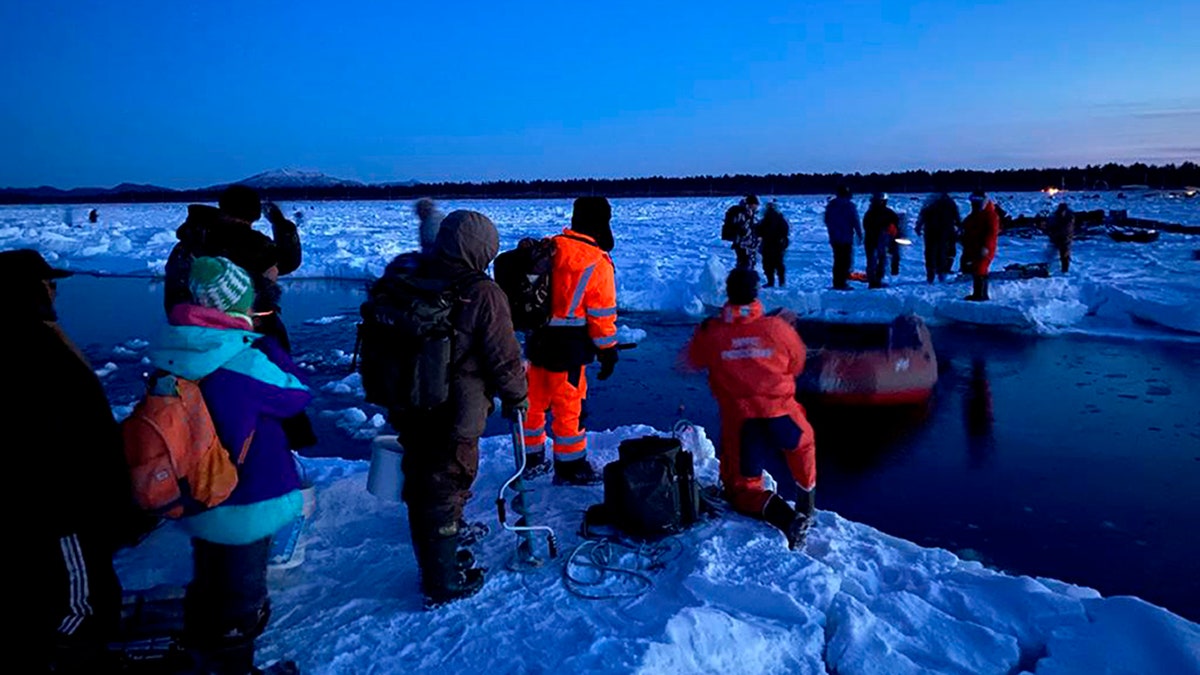 Russia's emergency services rescued 536 ice fishermen after they got stranded on a giant ice floe that broke off the island of Sakhalin in eastern Siberia.