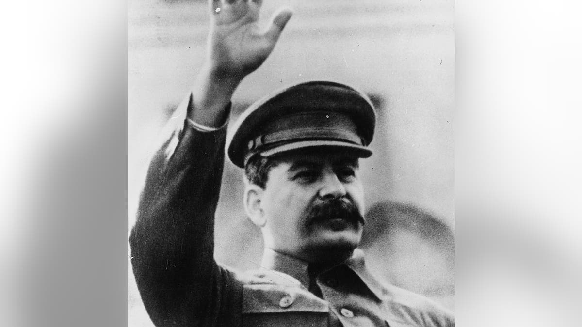 Soviet Premier Joseph Stalin waving