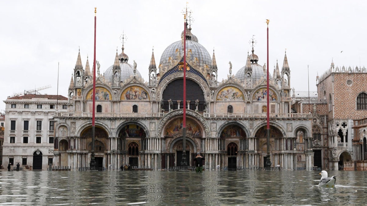 Saint Mark's Basilica was flooded in mid-November. The adjacent piazza was also submerged in three feet of water.