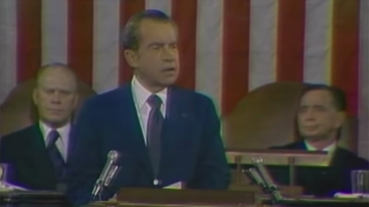 Richard Nixon addressed Congress in his 1974 State of the Union speech.