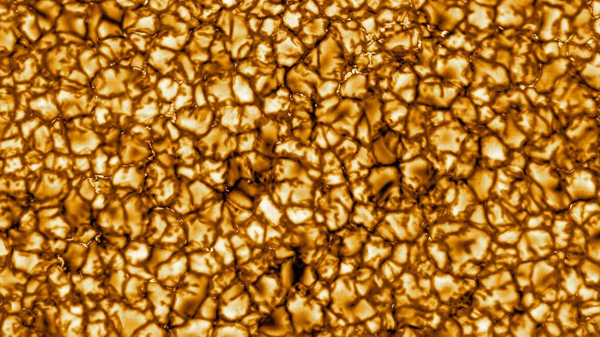 A cropped section of the Inouye Solar Telescope’s first light image of the Sun's surface. (NSO/AURA/NSF)