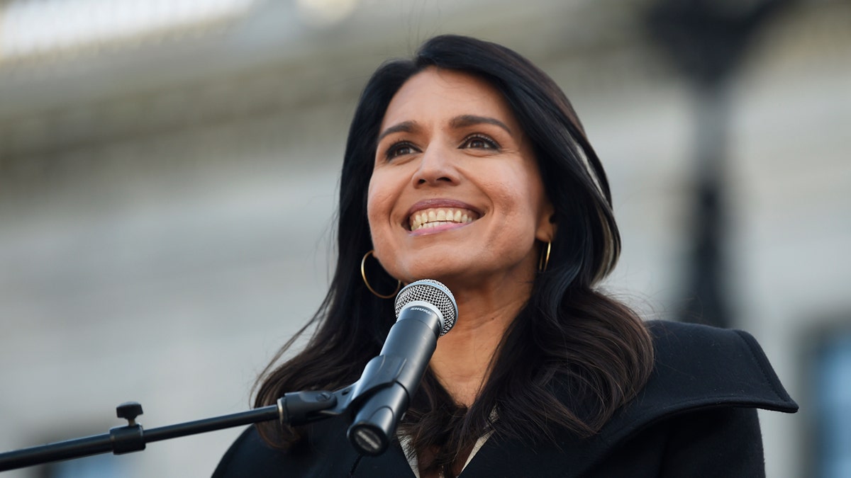 Democratic presidential contender Tulsi Gabbard at a Martin Luther King Jr. Day rally on Monday, Jan. 20, 2020, in Columbia, S.C. (AP Photo/Meg Kinnard)