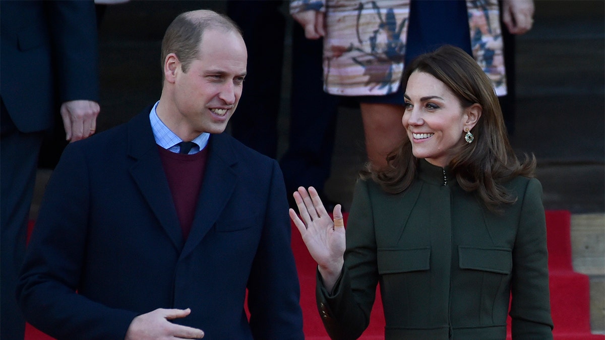 Prince William with his wife Kate Middleton.