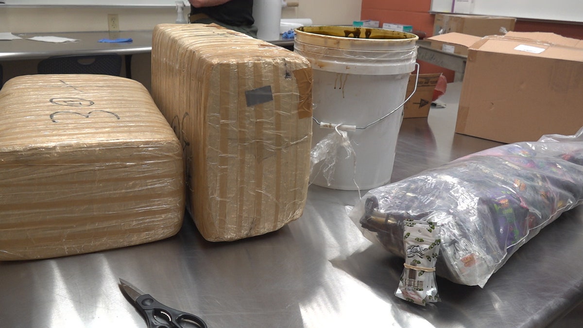 Maricopa County Sheriff's deputies recovered 25 gallons of crude oil marijuana and about 10,000 cartridges of vaping liquid from one operation east of Phoenix. (Stephanie Bennett/Fox News) 