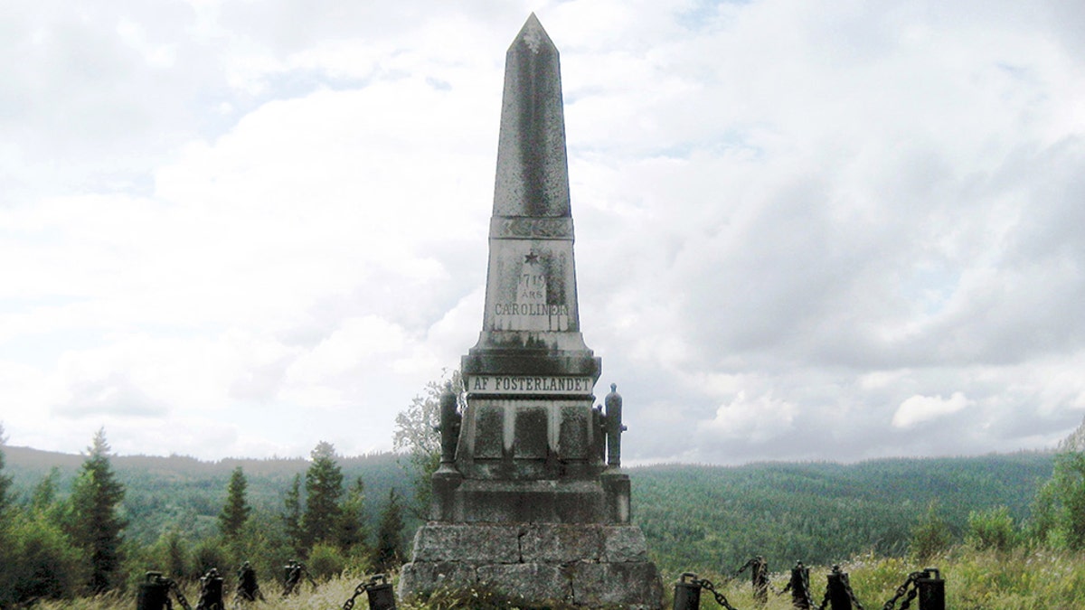 A monument in Duved, Sweden for the "Carolean Death March."