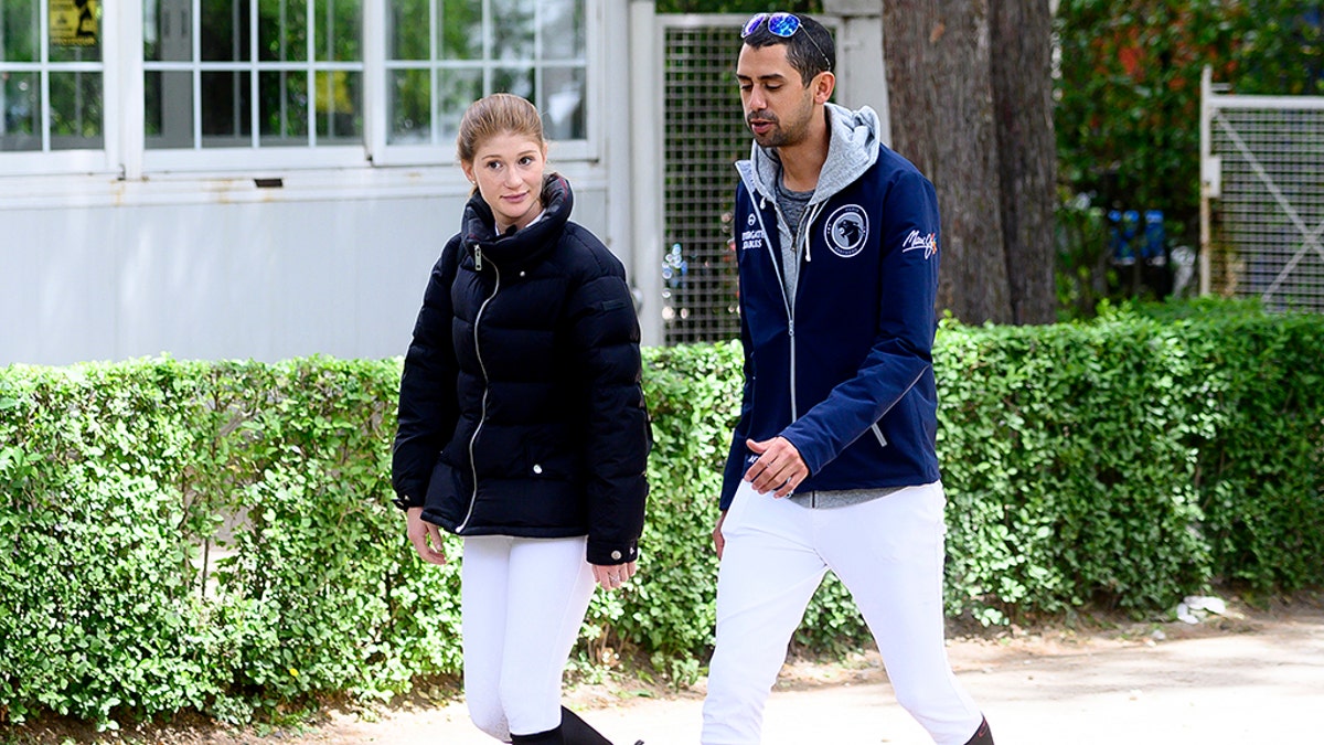 Jennifer Gates and Nayel Nassar are seen at Madrid-Longines Champions, the International Global Champions Tour at Club de Campo Villa de Madrid on May 17, 2019 in Madrid, Spain. (Getty Images)