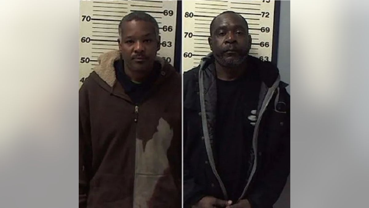 Russell Sparks (left) and Odis Latham allegedly tried gluing the winnings numbers onto a Mississippi lottery ticket to claim the $100,000 prize. (Photo: Flowood Police Dept.)