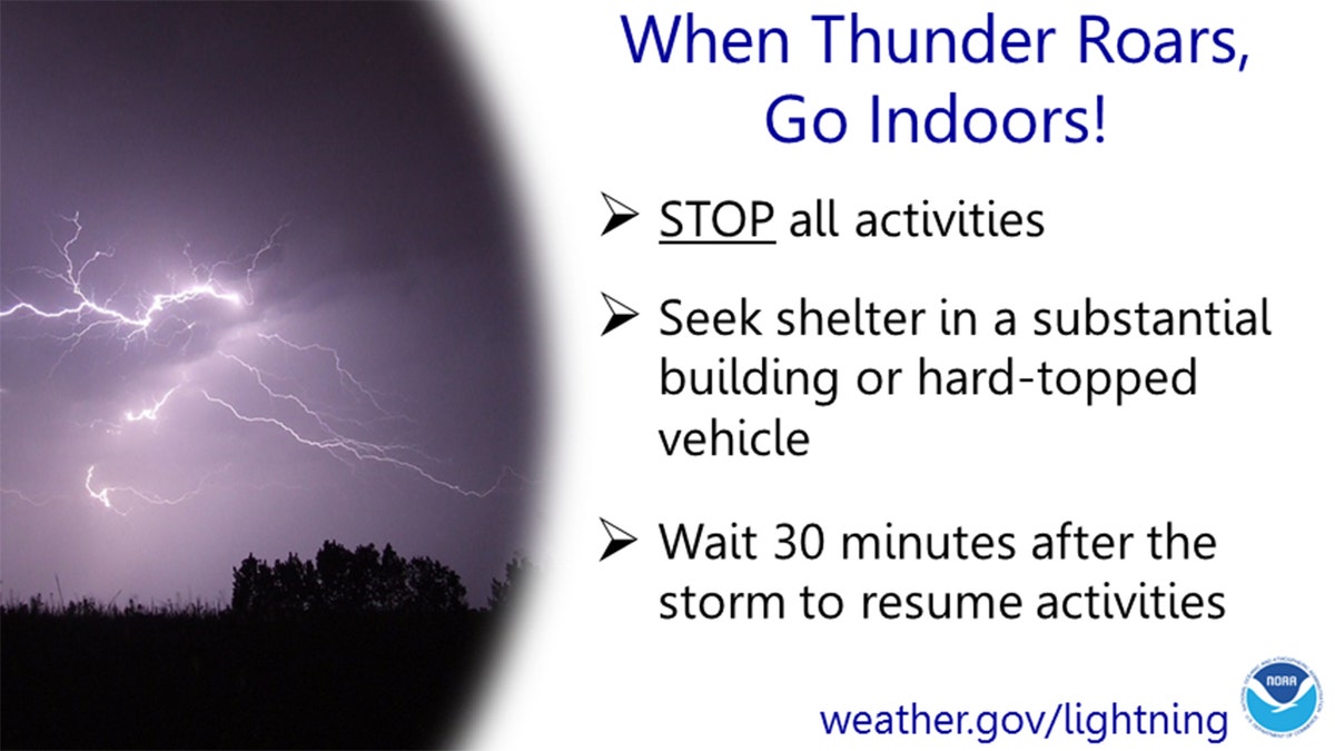 Lightning safety tips from the National Weather Service.