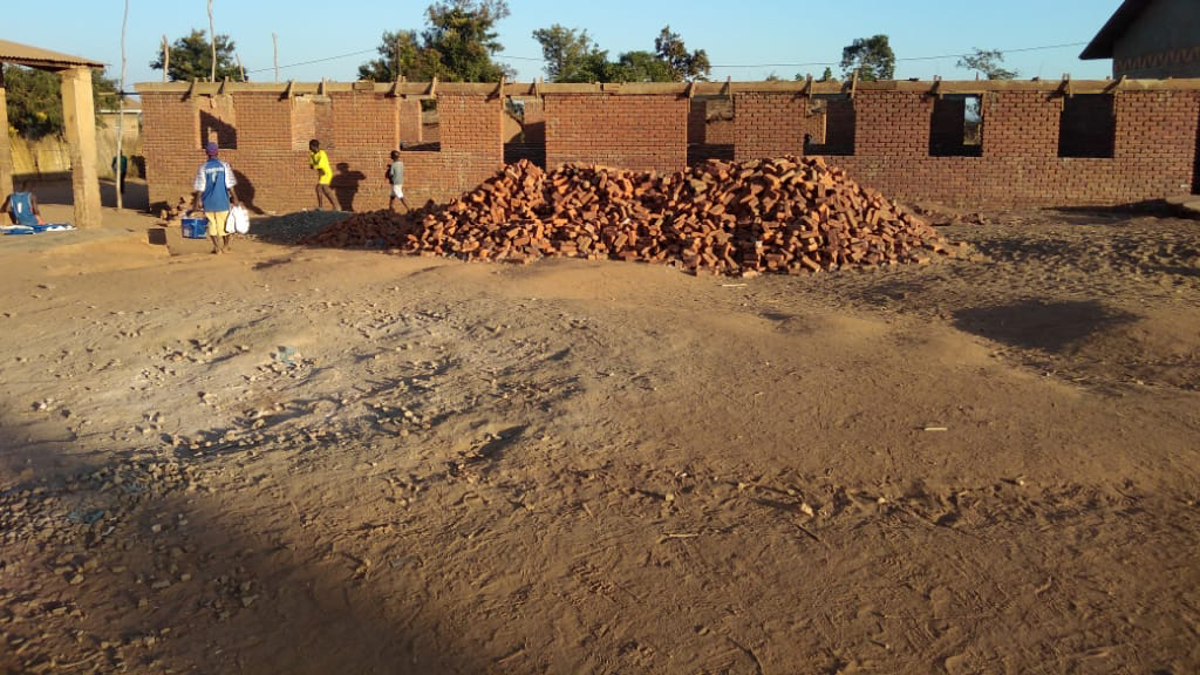 The early stages of the new indoor classroom, following the donations raised in part by White House staffer Carolina Hurley.