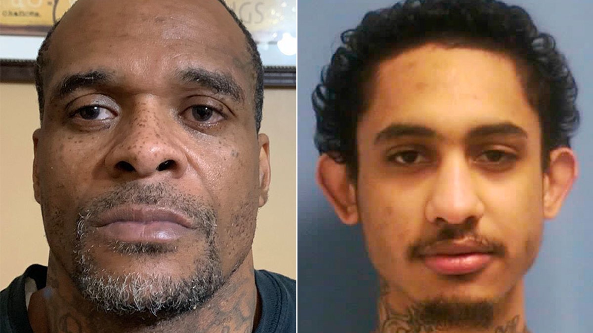 David May, left, is pictured after his capture. Dillion Williams, right, remains elusive Monday following his escape from the Mississippi State Penitentiary at Parchman over the weekend.