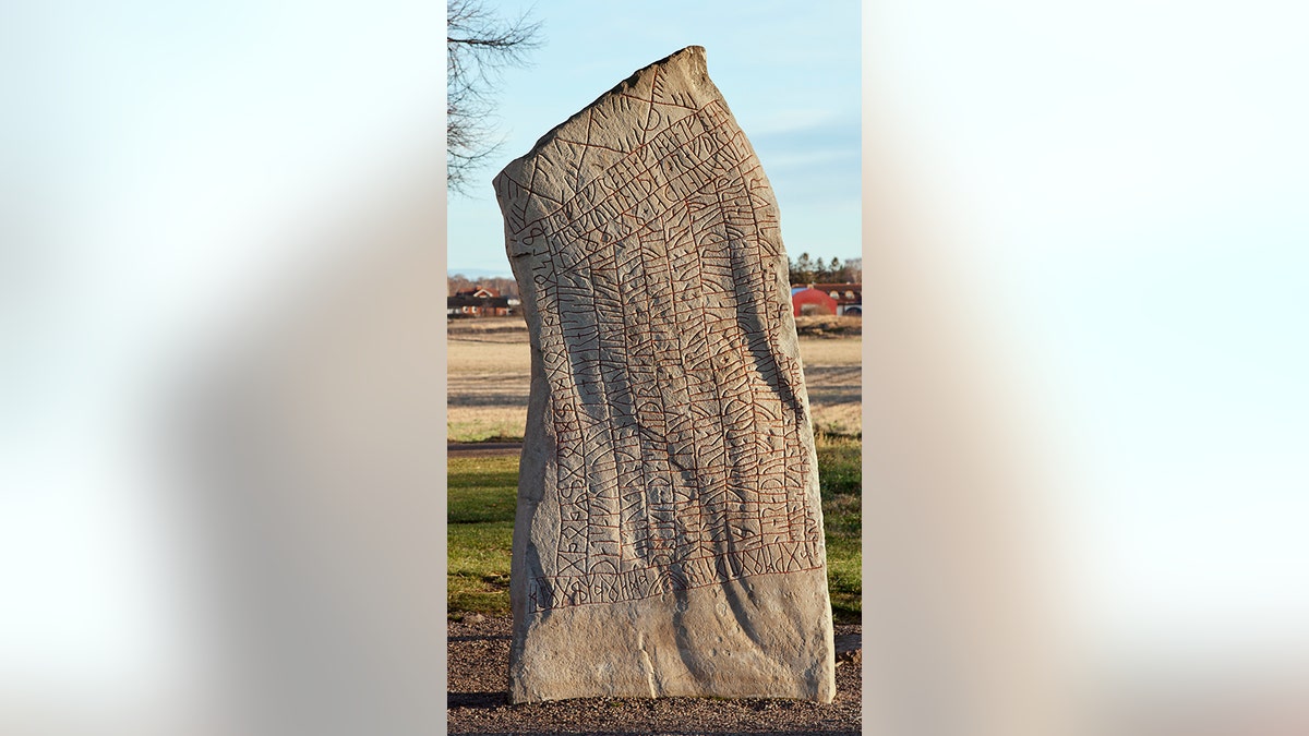 Stone covered in runes from the 9th century. (Credit: iStock)