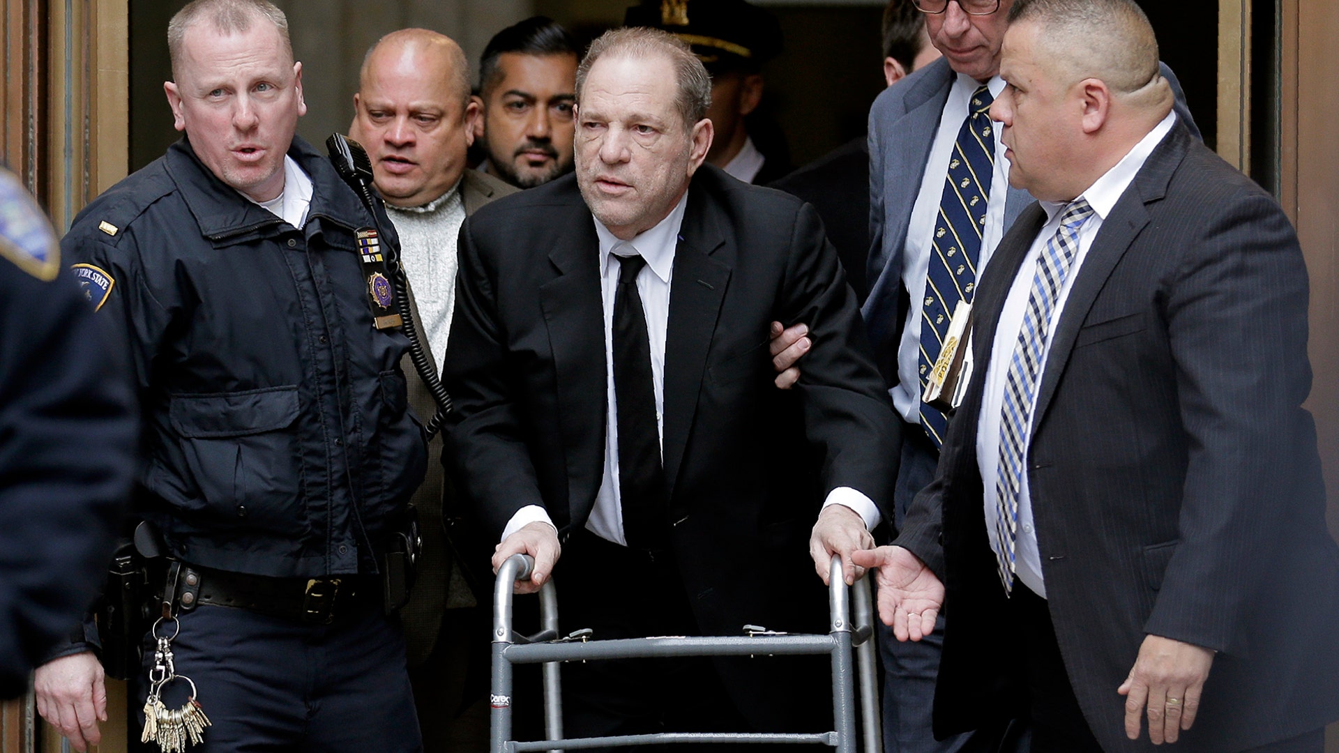 Harvey Weinstein leaves the State Supreme Court in New York, Jan. 6, 2020. 