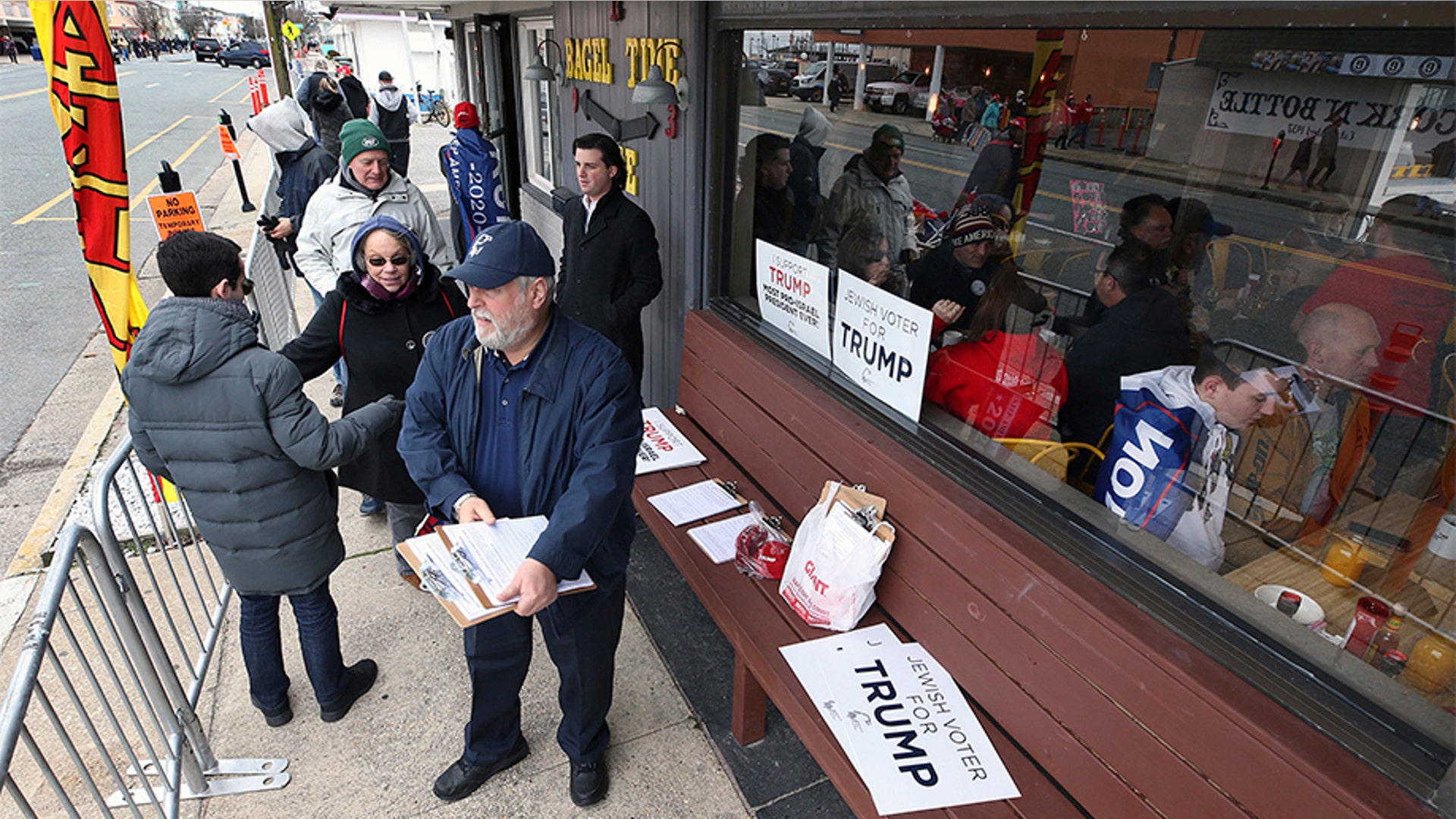 Supporters canvassing near the Wildwoods Convention Center before the rally.