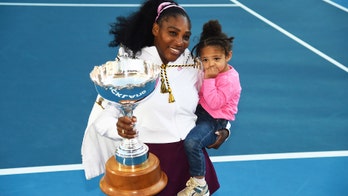 Serena Williams hits the tennis court with daughter Olympia, 2, in matching purple outfits