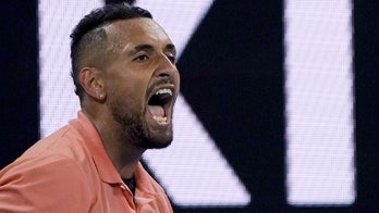 Kyrgios barks, mocks his way to Australian Open's 3rd round