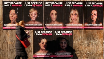 Doctored pics of Michelle Obama, Hillary Clinton used in violence against women campaign