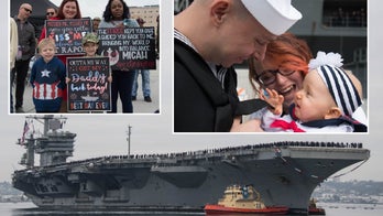 A joyous affair as USS Lincoln arrives after 10-month deployment, sailors meet babies for first time