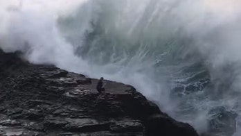 Santa Cruz beachgoer swept away by giant wave in wild footage; county warns visitors about dangerous surf
