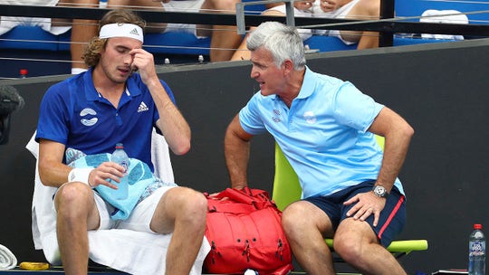 Tennis star Tsitsipas 'accidentally' hits father with racket in fit of anger during match
