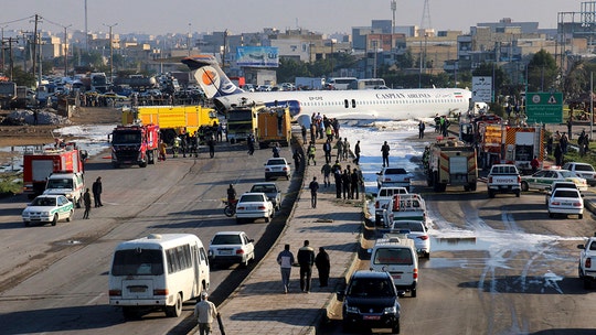 Iranian airliner skids into street; all 150 passengers safe: report