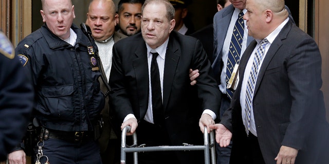 Harvey Weinstein leaves State Supreme Court in New York, Monday, Jan. 6, 2020. The disgraced movie mogul faces allegations of rape and sexual assault.