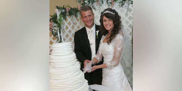 Joseph Habedank and wife Lindsey at their wedding in 2010.