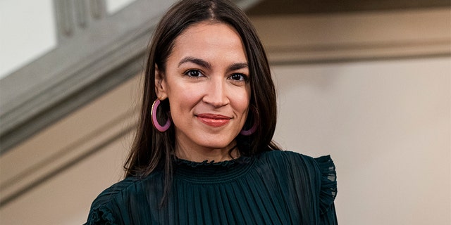 Alexandria Ocasio-Cortez, United States Representative, New York arrives at Gala Dinner for the World Mayors Summit in Christiansborg in Copenhagen, Thursday, Oct. 10, 2019. (Martin Sylvest/Ritzau Scanpix via AP)