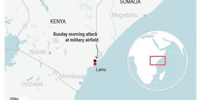 The U.S. military says a soldier was killed during a Sunday pre-dawn attack on a Kenyan airfield by the al-Shabab extremist group.