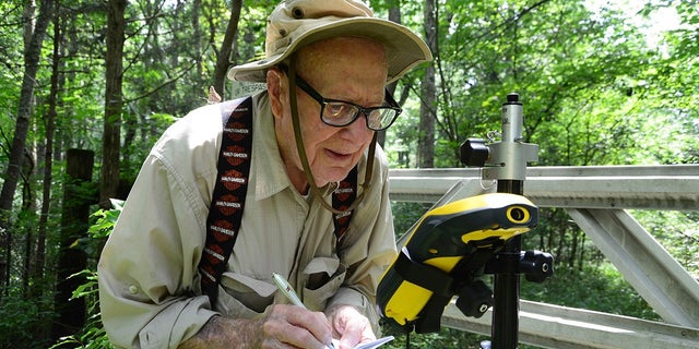 Vollmer plans to report to work for the last time Feb. 6. The southern Indiana man, whose mother lived to be 108, joined the state agency in 1962. (John Maxwell/ Indiana Department of Natural Resources via AP)
