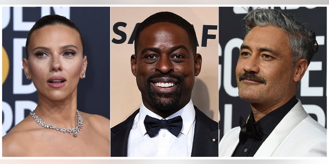 From left -- Scarlett Johansson, Sterling K. Brown and Taika Waititi, who will join Roman Griffin Davis, Jason Bateman, Lili Reinhart and Kaitlyn Dever as presenters at the 26th annual Screen Actors Guild Awards on Sunday, Jan. 19, 2020.
