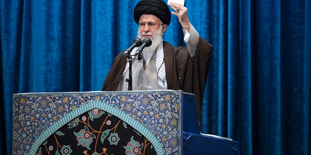 In this photo released by the official website of the office of the Iranian supreme leader, Supreme Leader Ayatollah Ali Khamenei delivers his sermon in the Friday prayers at Imam Khomeini Grand Mosque in Tehran, Iran, Friday, Jan. 17, 2020. Iran's supreme leader said President Donald Trump is a 