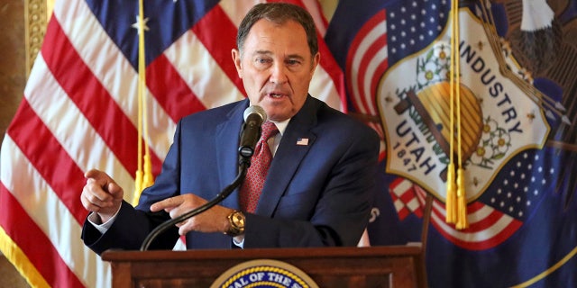 Sept. 12, 2018: Utah Gov. Gary Herbert speaks during a news conference at the Utah State Capitol, in Salt Lake City. The discredited practice of conversion therapy for LGBTQ children is now banned in Utah, making it the 19th state and one of the most conservative to prohibit it. Herbert took the unusual step of calling on regulators after a proposed law was derailed by changes made by conservative lawmakers. (AP Photo/Rick Bowmer, File)