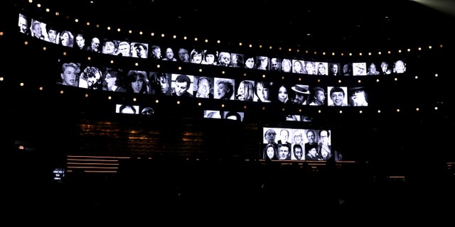 Members of the music community lost in 2019–2020 are remembered during an in memoriam tribute at the 62nd annual Grammy Awards on Sunday, Jan. 26, 2020, in Los Angeles.