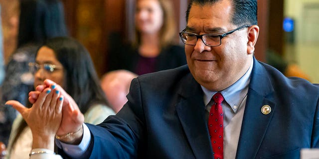Illinois state Sen. Martin Sandoval, D-Chicago, at the Illinois State Capitol, in Springfield. Sandoval was charged in federal court Monday, Jan. 27, 2020.