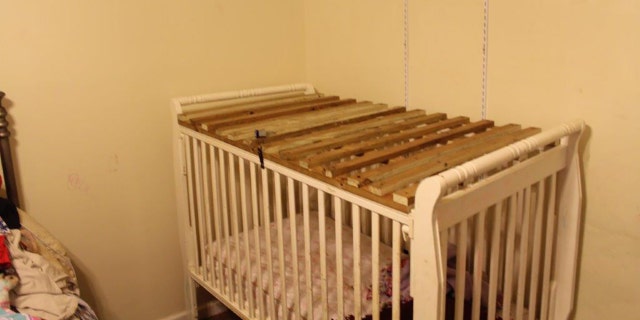 The two cages appeared to each have a mattress and blanket inside.