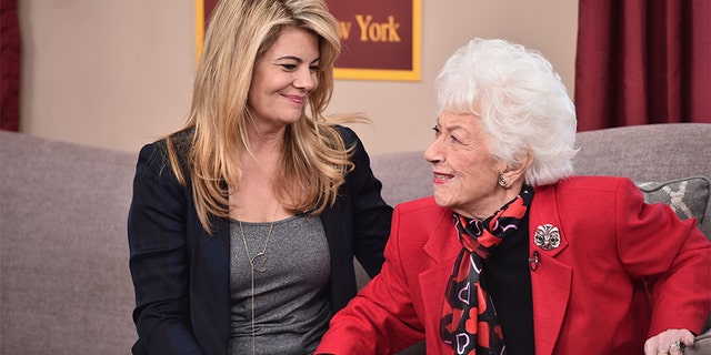 Lisa Whelchel (L) and Charlotte Rae attend Hallmark's Home and Family "Facts Of Life Reunion" at Universal Studios Backlot on February 12, 2016, in Universal City, California.