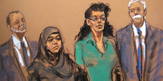 Seen here in an illustration, Asia Siddiqui and Noelle Velentzas were "inspired by radical Islam" and taught each other chemistry and electrical skills necessary to build explosives and detonating devices, authorities said. (AP)