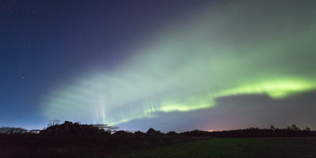 Auroral dunes photographed near Laitila, Finland on Oct 7, 2018.