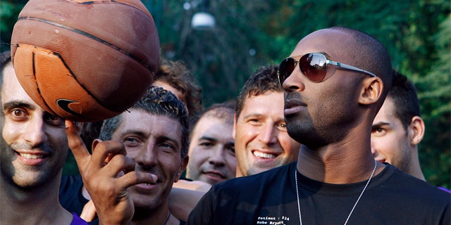 Kobe Bryant during a sponsor's appearance in Milan, Italy, in 2011. (AP Photo/Luca Bruno, File)