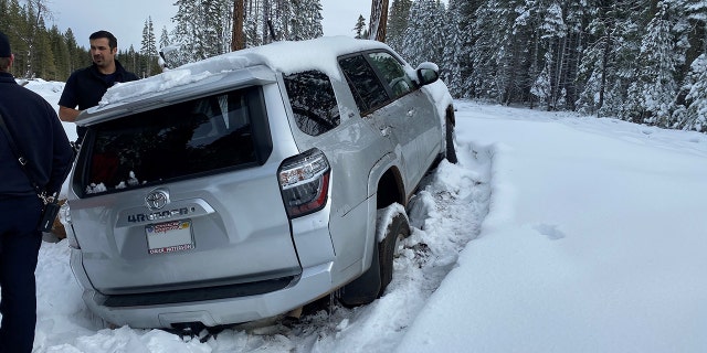 The vehicle was found about 150 yards off the roadway in Butte Meadows, Calif.