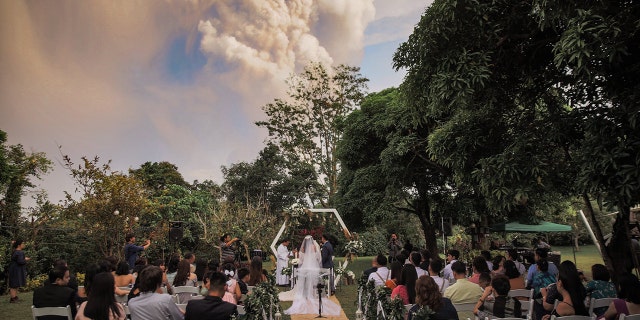 The wedding party knew of the potential for the volcano, which is located about 37 miles south of Manila, and its potential eruption.