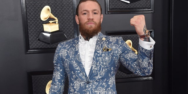 Conor McGregor arrives at the 62nd annual Grammy Awards at the Staples Center.