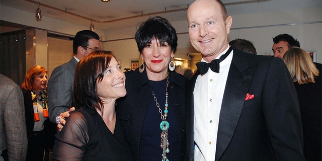 (L-R) Christina Oxenberg, Ghislaine Maxwell and HRH Prince Dimitri of Yugoslavia attend Christina Oxenberg's "Life is Short: Read Short Stories" Book Signing Party at Vanessa Noel on April 23, 2013, in New York City.