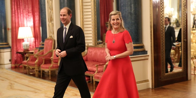 Prince Edward, Earl of Wessex and Sophie, Countess of Wessex arrive at a reception to mark the UK-Africa Investment Summit at Buckingham Palace on January 20, 2020 in London, England. 